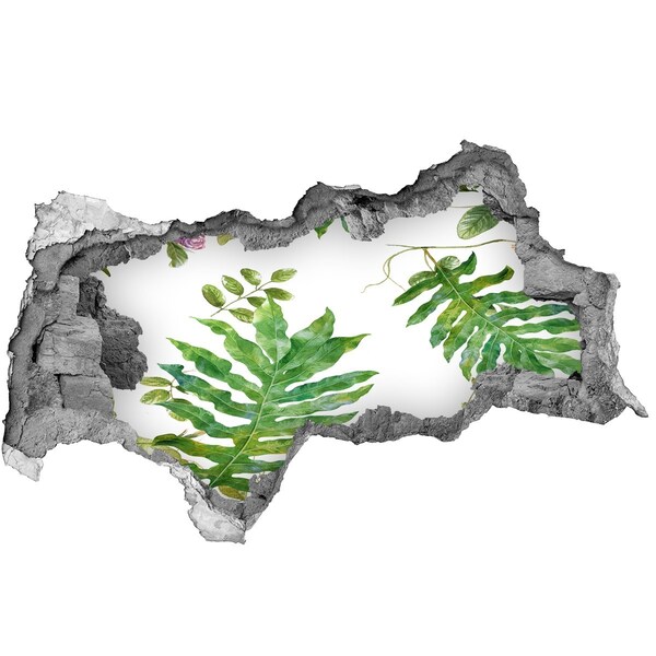 3d fali matrica lyuk a falban Trópusi paradicsom a fal mögött