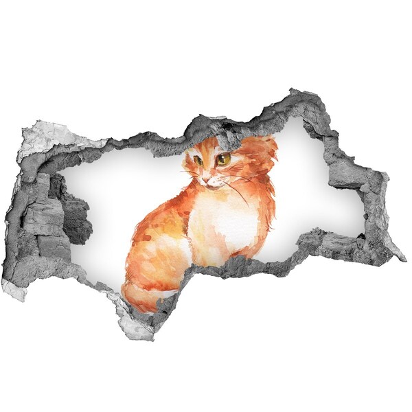 3d fali matrica lyuk a falban Red cat