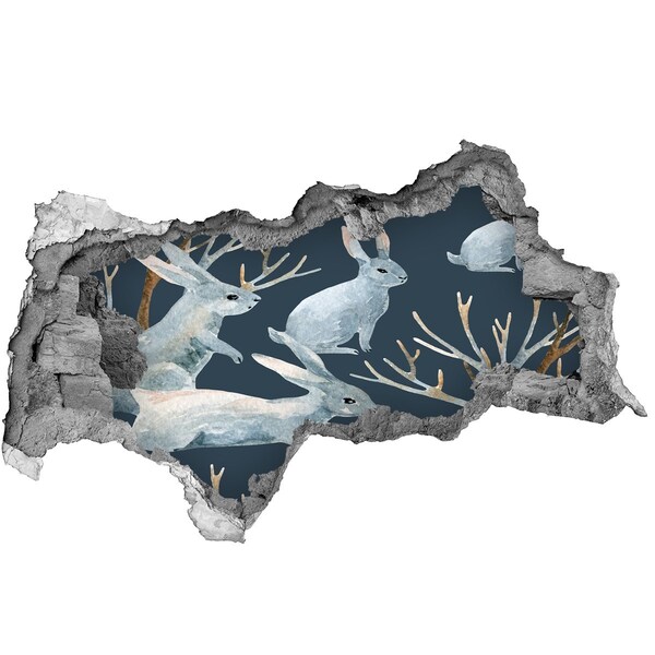 3d fali matrica lyuk a falban Nyulak télen