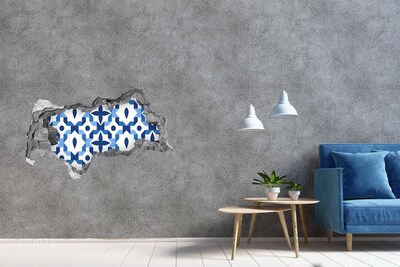 3d fali matrica lyuk a falban Kék minták a falon