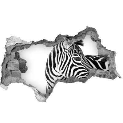 3d fali matrica lyuk a falban Zebra egy lyukban a falban
