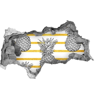 3d fali matrica lyuk a falban Ananász arany csíkos háttéren