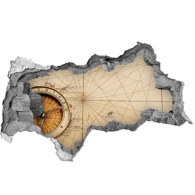 3d fali matrica lyuk a falban Iránytű a térképen