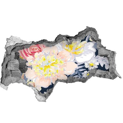 3d fali matrica lyuk a falban Virágoskert a fal mögött