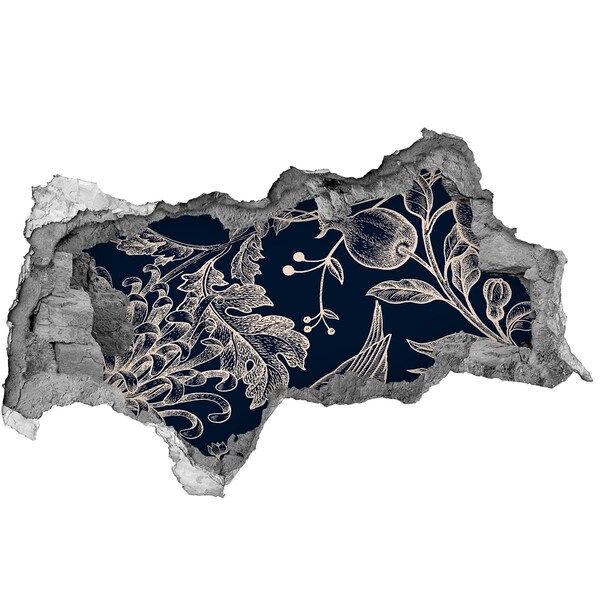 3d fali matrica lyuk a falban Egy madár a növényzet hátterében