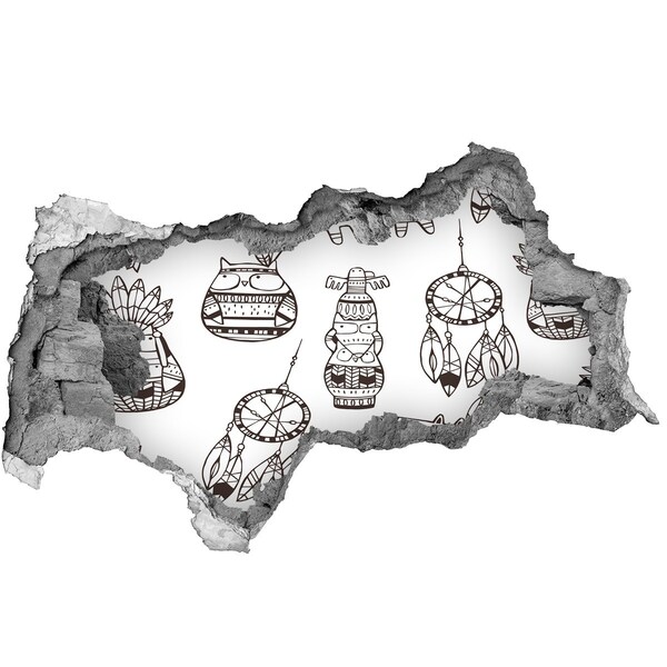 3d fali matrica lyuk a falban Etnikai minták a falon háttér