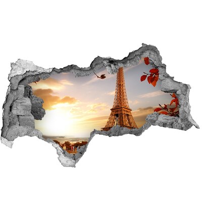 3d fali matrica lyuk a falban Az Eiffel-torony a lenyugvó napban