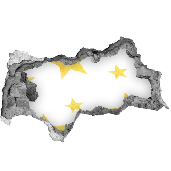 3d fali matrica lyuk a falban Arany csillag fehér alapon