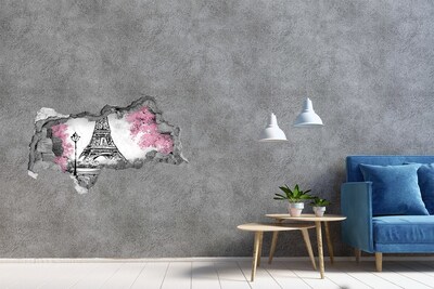 3d fali matrica lyuk a falban Párizsi eiffel-torony