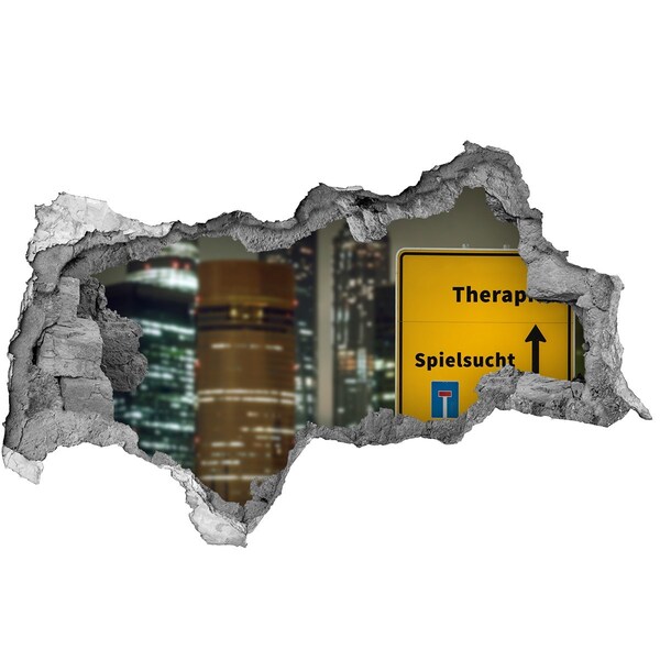 3d fali matrica lyuk a falban Éjszakai város terápiás jelzésekkel