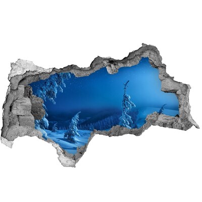 3d fali matrica lyuk a falban Téli táj a hegyekben
