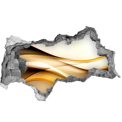 3d fali matrica lyuk a falban Arany hullámok egy lyukban a falban