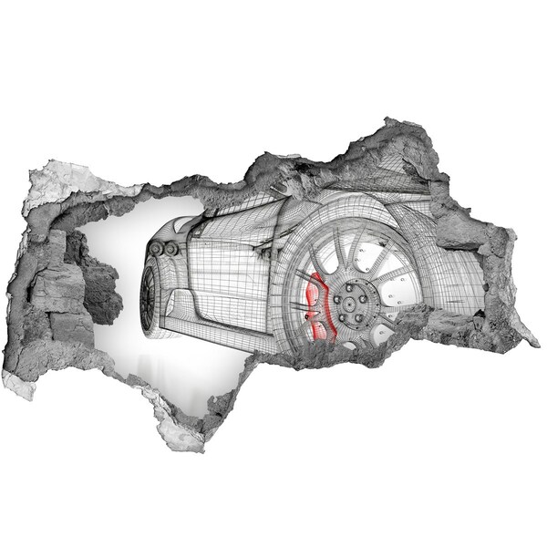 3d fali matrica lyuk a falban Rács autó