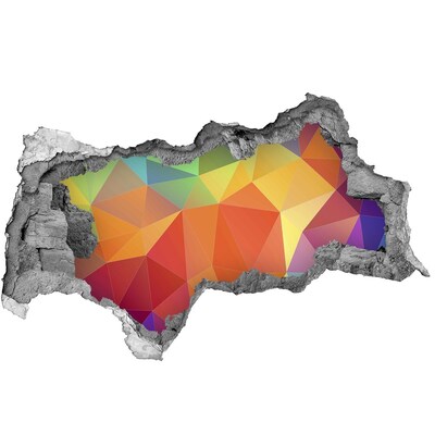 3d fali matrica lyuk a falban Színes geometria egy lyukban a falban