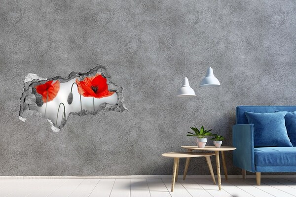 3d fali matrica lyuk a falban Virágok egy lyukban a falban