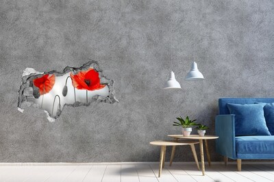 3d fali matrica lyuk a falban Virágok egy lyukban a falban