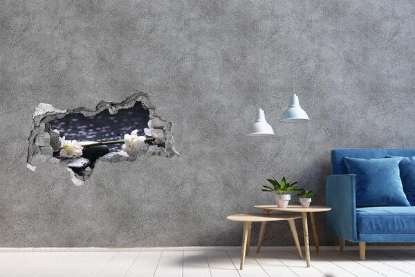 3d fali matrica lyuk a falban Virágok a köveken