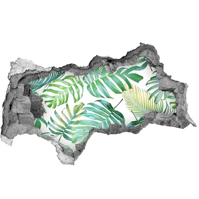 3d fali matrica lyuk a falban Zöld dzsungel a fal mögött