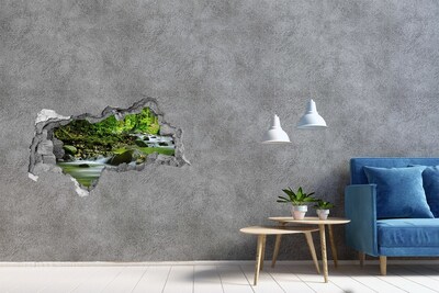 3d fali matrica lyuk a falban Vízesés a trópusi erdőben