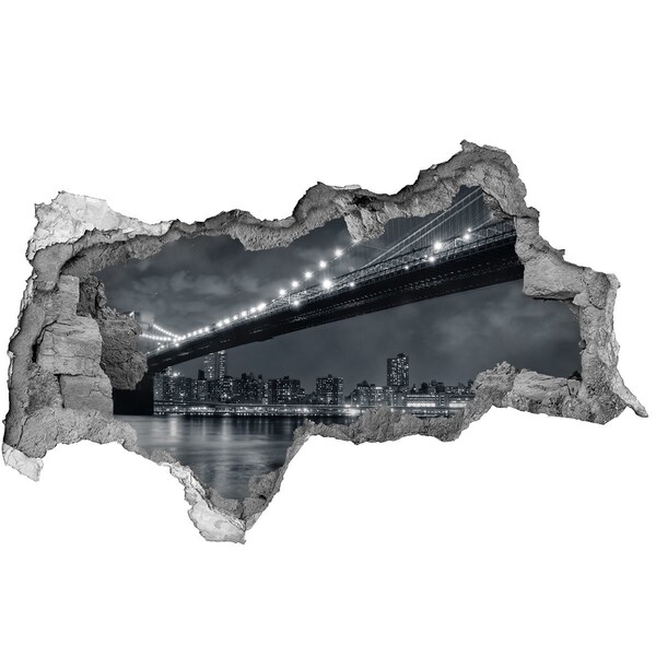3d fali matrica lyuk a falban Brooklyn híd éjszaka