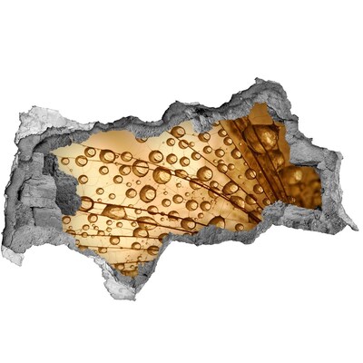 3d fali matrica lyuk a falban Egy arany csepp a beton alapon