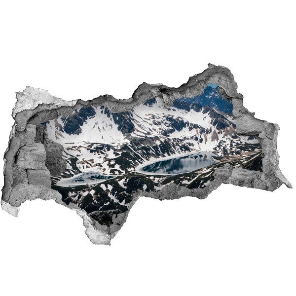 3d fali matrica lyuk a falban Hegyi tó az Alpokban