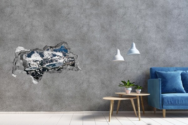 3d fali matrica lyuk a falban Hegyi tó az Alpokban