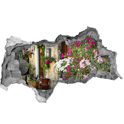 3d lyuk fal dekoráció Virágos sarok a városban