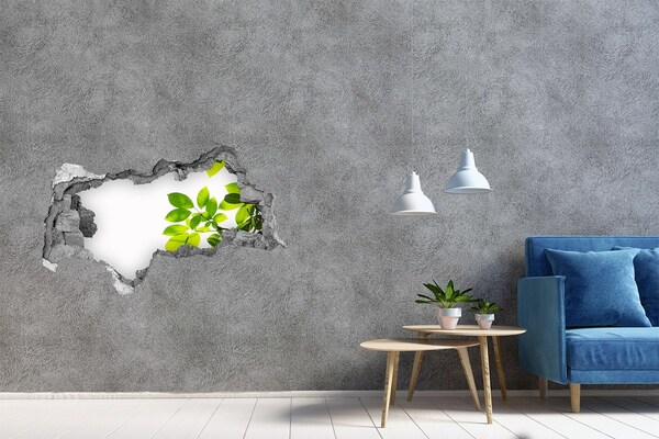 3d lyuk fal dekoráció Zöld oázis a fal mögött