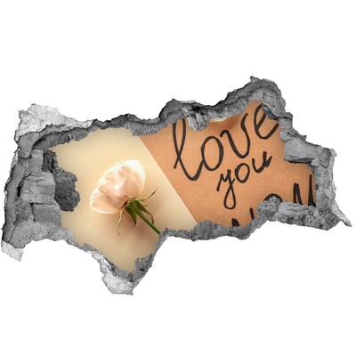 3d lyuk fal dekoráció Egy virág a fal szívében