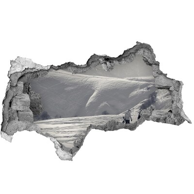 3d lyuk fal dekoráció Téli hegyi táj