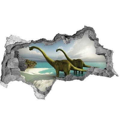 3d lyuk fal dekoráció Dinoszauruszok a strandon