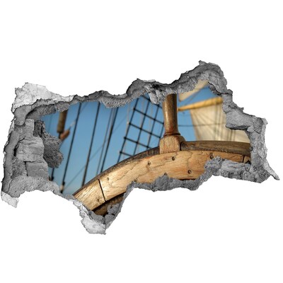 3d lyuk fal dekoráció Egy hajó a tengeren