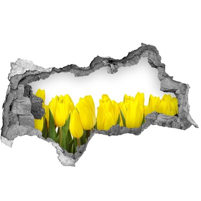 3d lyuk fal dekoráció Sárga tulipánok