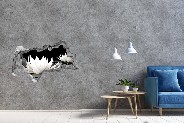 3d lyuk fal dekoráció Virágok öntözése egy titokzatos tóban