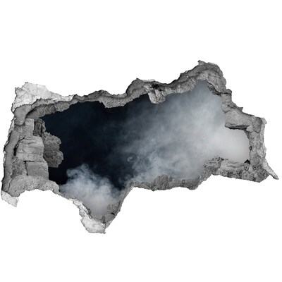 3d lyuk fal dekoráció Egy törött fal, kilátással a felhőre