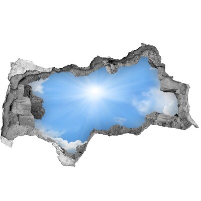 3d lyuk fal dekoráció Ég napsugarakkal