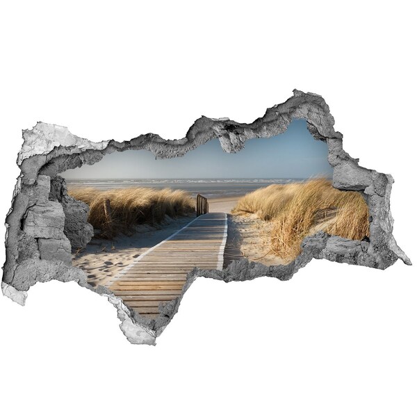 3d lyuk fal dekoráció Útjelző a strandra