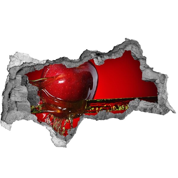 3d lyuk fal dekoráció Piros alma betonban