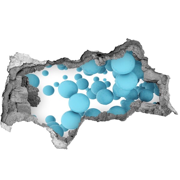 3d lyuk fal dekoráció Buborékok a kék űrben