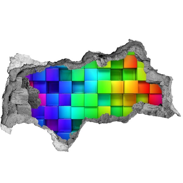 3d lyuk fal dekoráció Színes dobozok