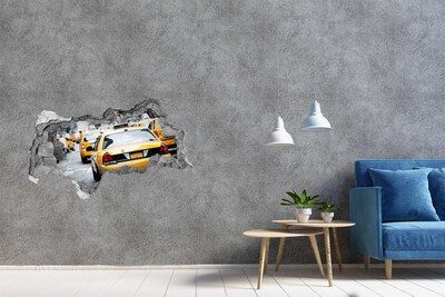 3d lyuk fal dekoráció New york taxi