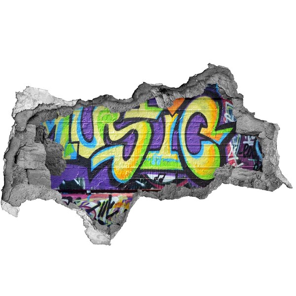 3d lyuk fal dekoráció Graffiti egy sérült falon