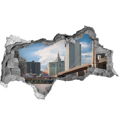 3d lyuk fal dekoráció New York látképe