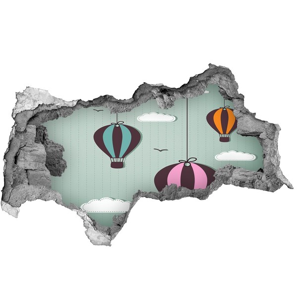 3d lyuk fal dekoráció Léggömbök az égen