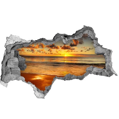 3d lyuk fal dekoráció Naplemente az óceán felett