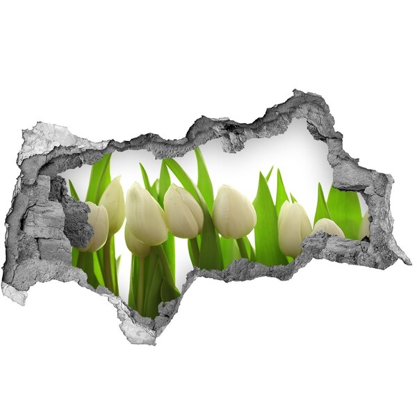 3d lyuk fal dekoráció Fehér tulipán