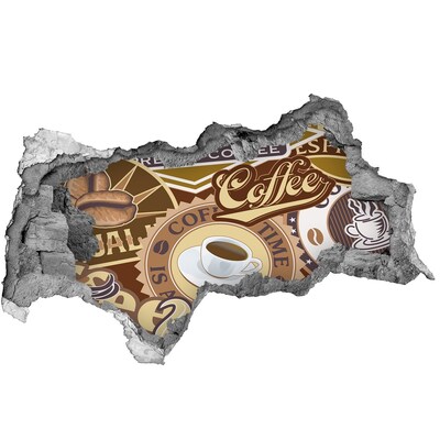 3d lyuk fal dekoráció Kávé élvezet