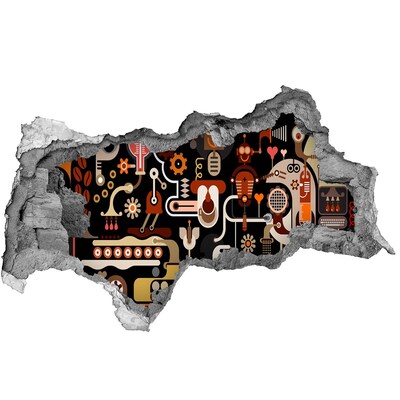 3d lyuk fal dekoráció A robotok futurisztikus világa