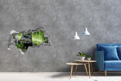 3d lyuk fal dekoráció Terepjárós kaland az erdőben